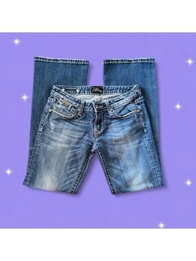 Vintage Y2K Rerock for Express Super Low Rise Bootcut Flare Jeans Size 25